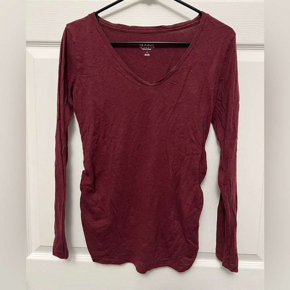 Isabel Maternity by Ingrid & Isabel Long Sleeve Top - Burgundy